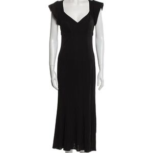 Lagerfeld V-Neck Long Black Dress